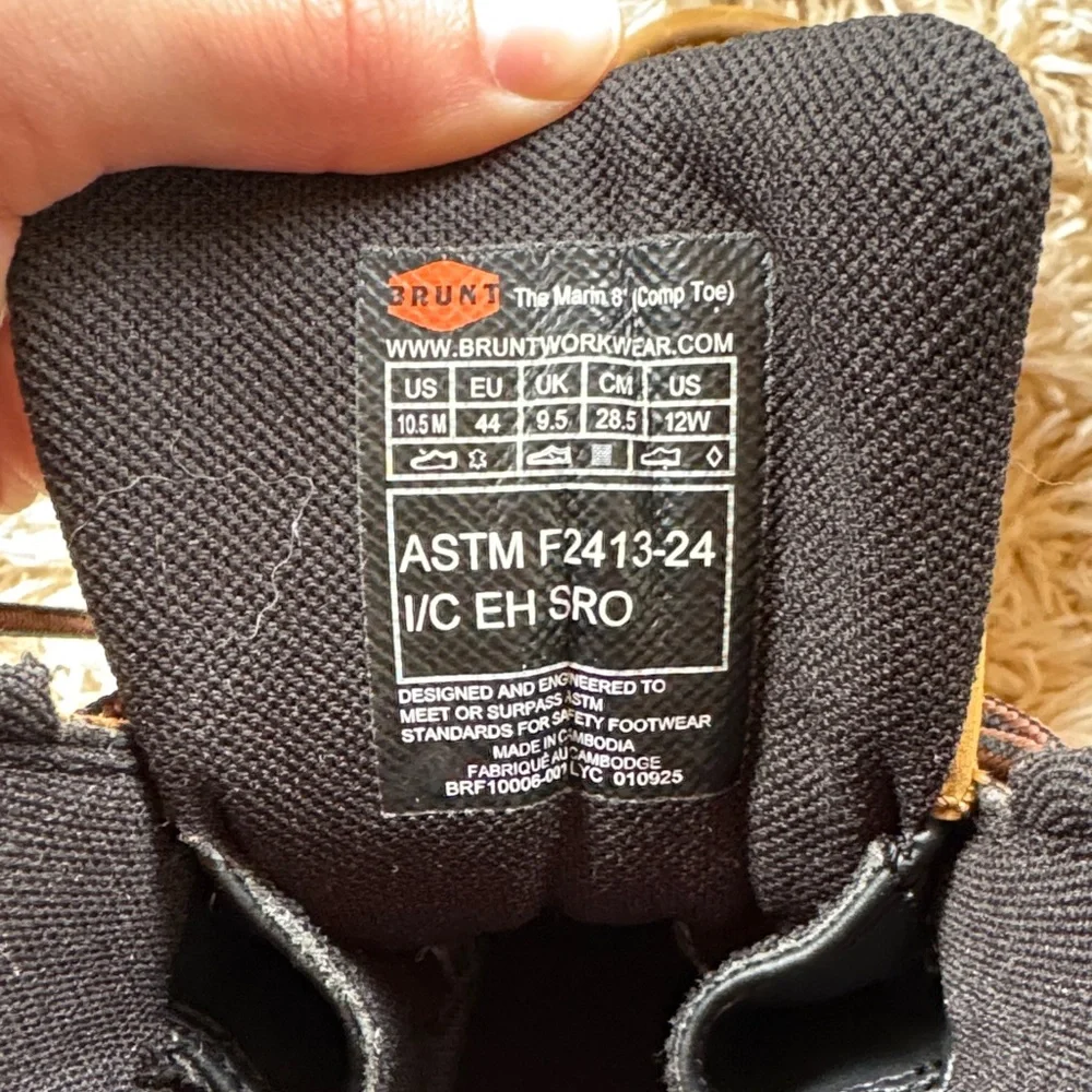 NWOT Brunt Men's The Marin 8” Waterproof (Comp toe) Brown Work Boots 10.5 - Picture 15 of 16